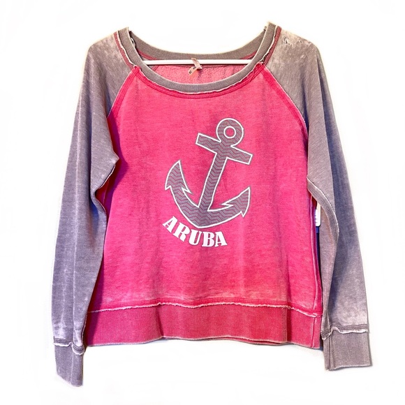 U.S. Apparel NWT Aruba Pink Gray Soft Sweater M ⚓️ - Picture 1 of 9